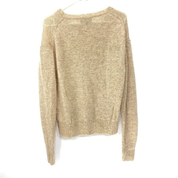 FRYE 100% Shetland Wool Women's Size L Pullover Sweater Beige - Picture 6 of 6